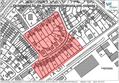 Ausdehnung Grundwassernutzungsverbot Gladbeck-Ellinghorst